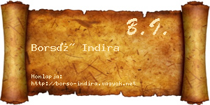 Borsó Indira névjegykártya